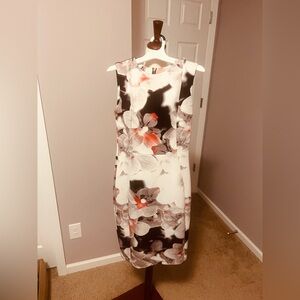 Calvin Klein Sleeveless Orchid Floral Sheath Dress - Size 2